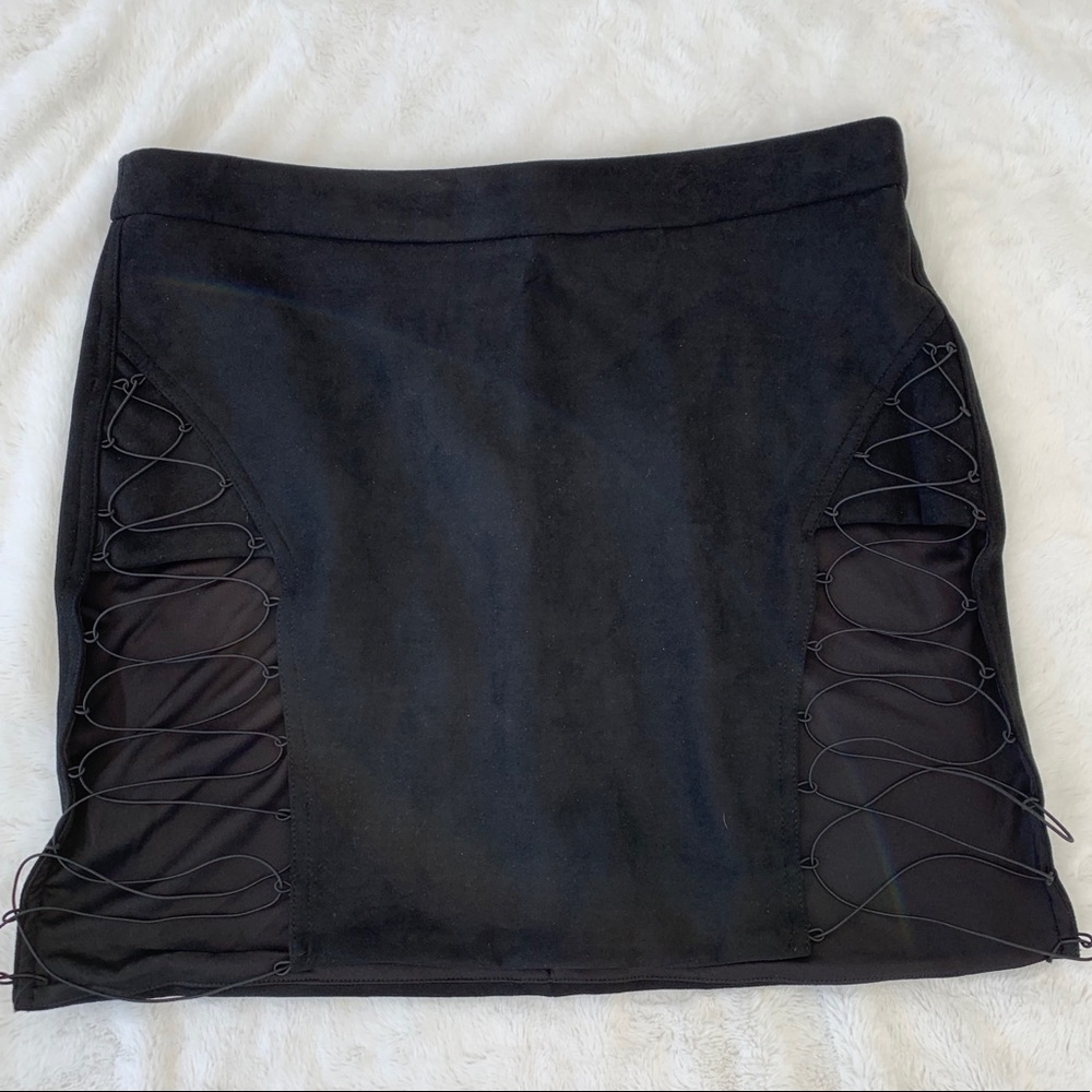 Black Lace Mini Skirt